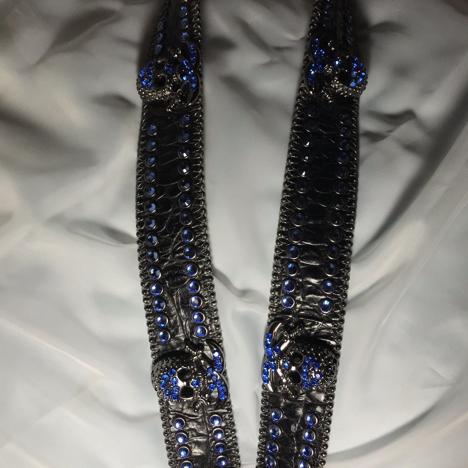 B.B. Simon Sapphire Skull Belt Size 32 - 5 Thumbnail