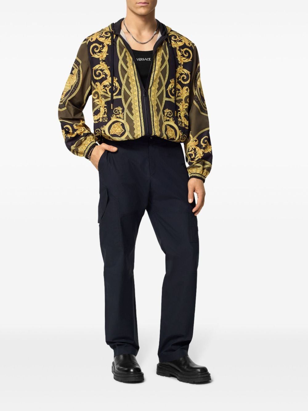 Versace BAROCCO PRINT TECHNICAL FABRIC BLOUSON Size US S / EU 44-46 / 1 - 5 Thumbnail