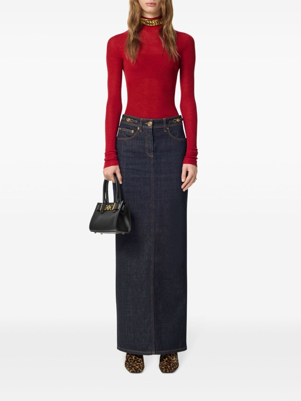Versace DENIM LONG SKIRT Size 27" / US 4 / IT 40 - 3 Thumbnail