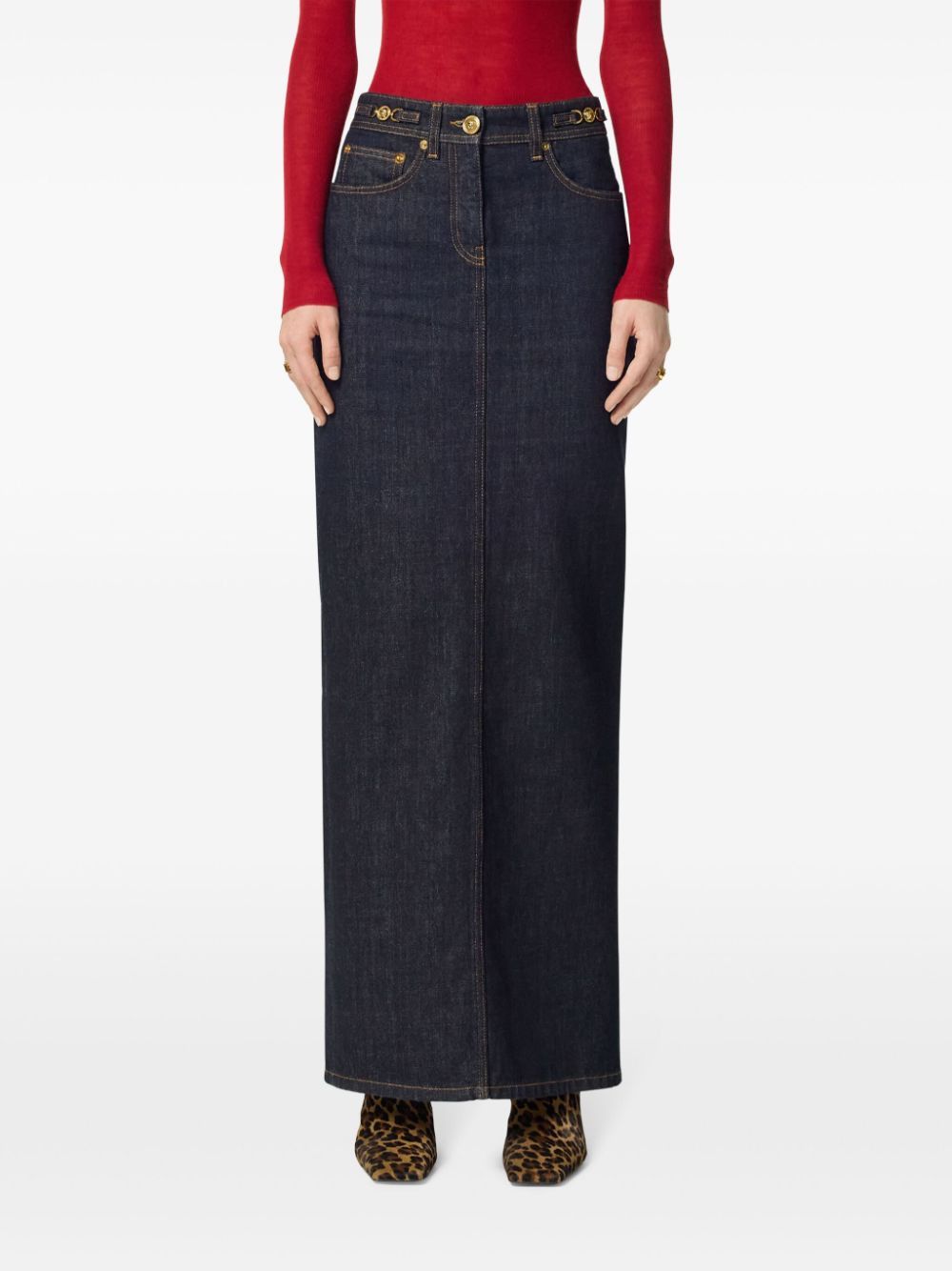 Versace DENIM LONG SKIRT Size 27" / US 4 / IT 40 - 2 Thumbnail