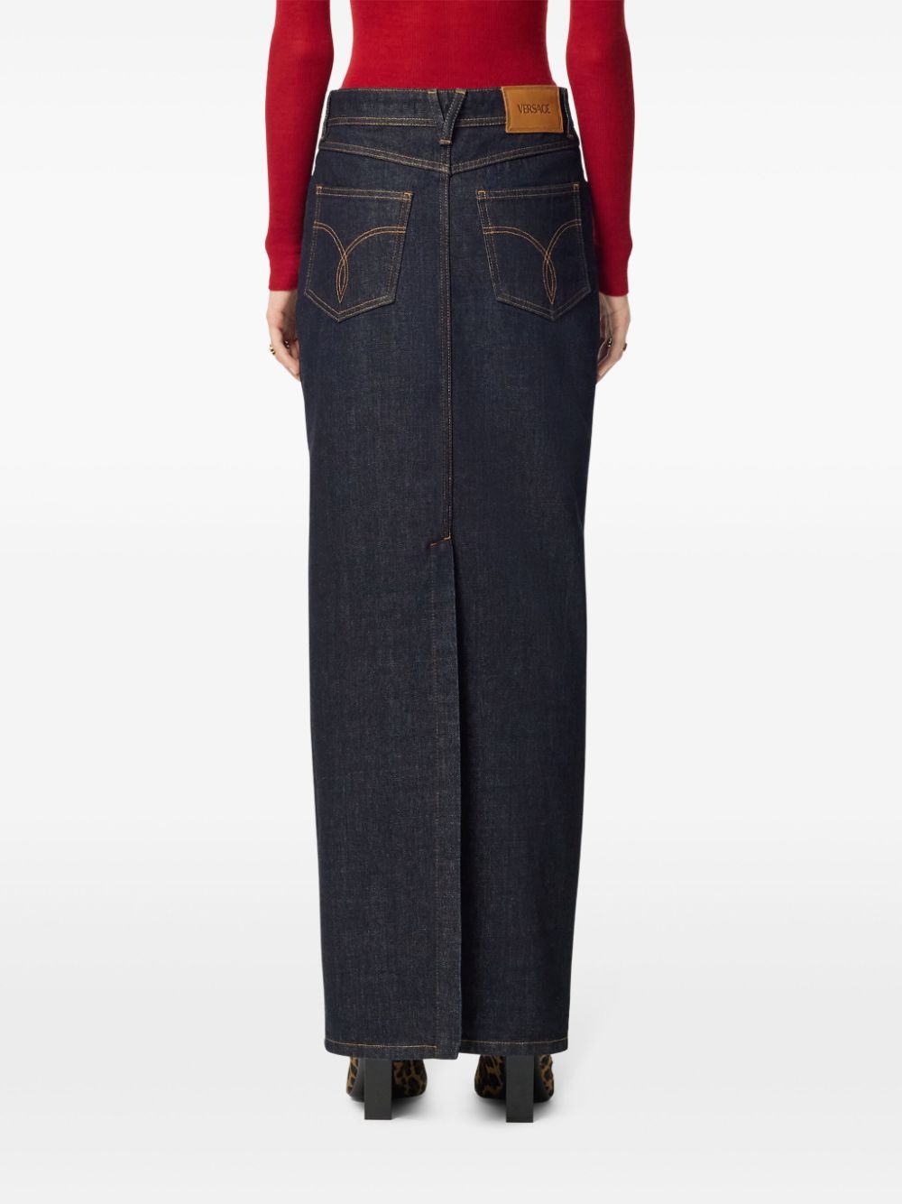 Versace DENIM LONG SKIRT Size 27" / US 4 / IT 40 - 5 Thumbnail