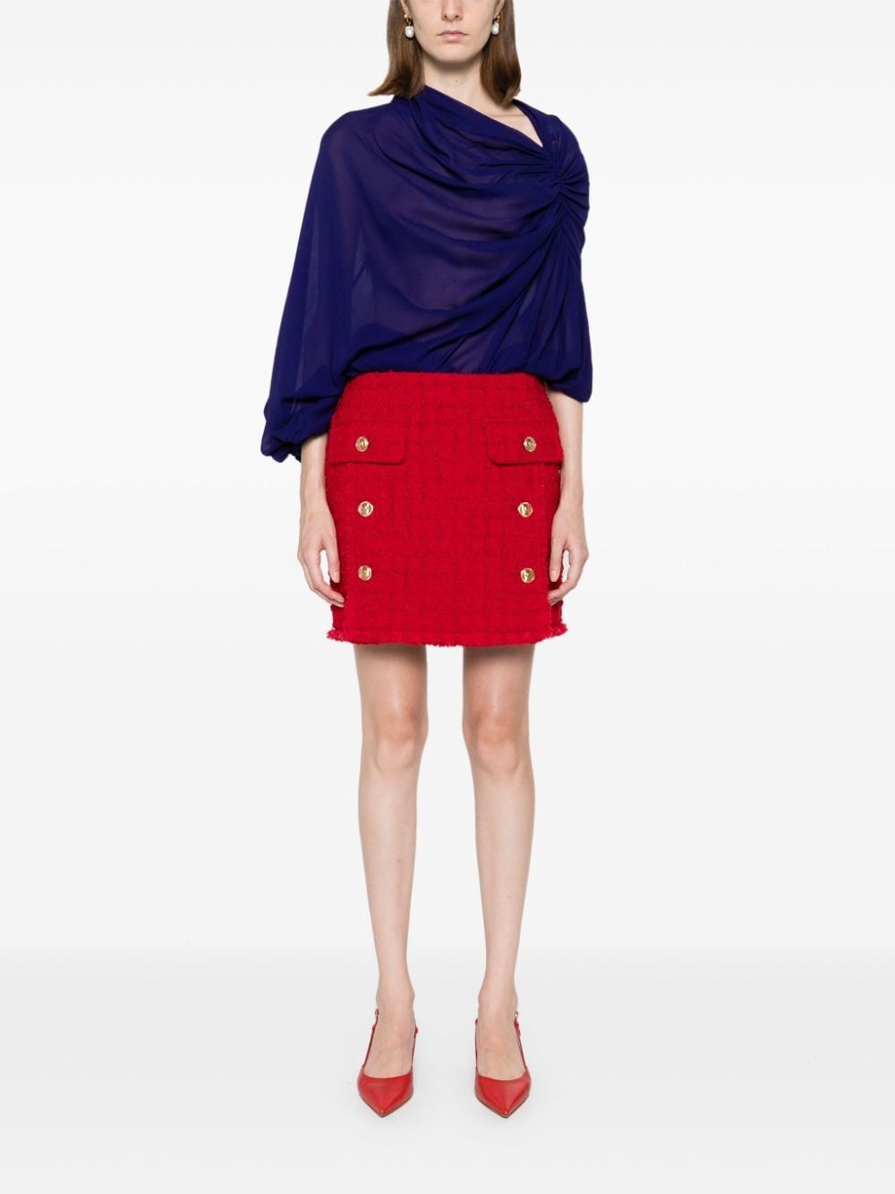 Versace WOOL TWEED SKIRT Size 27" / US 4 / IT 40 - 3 Thumbnail