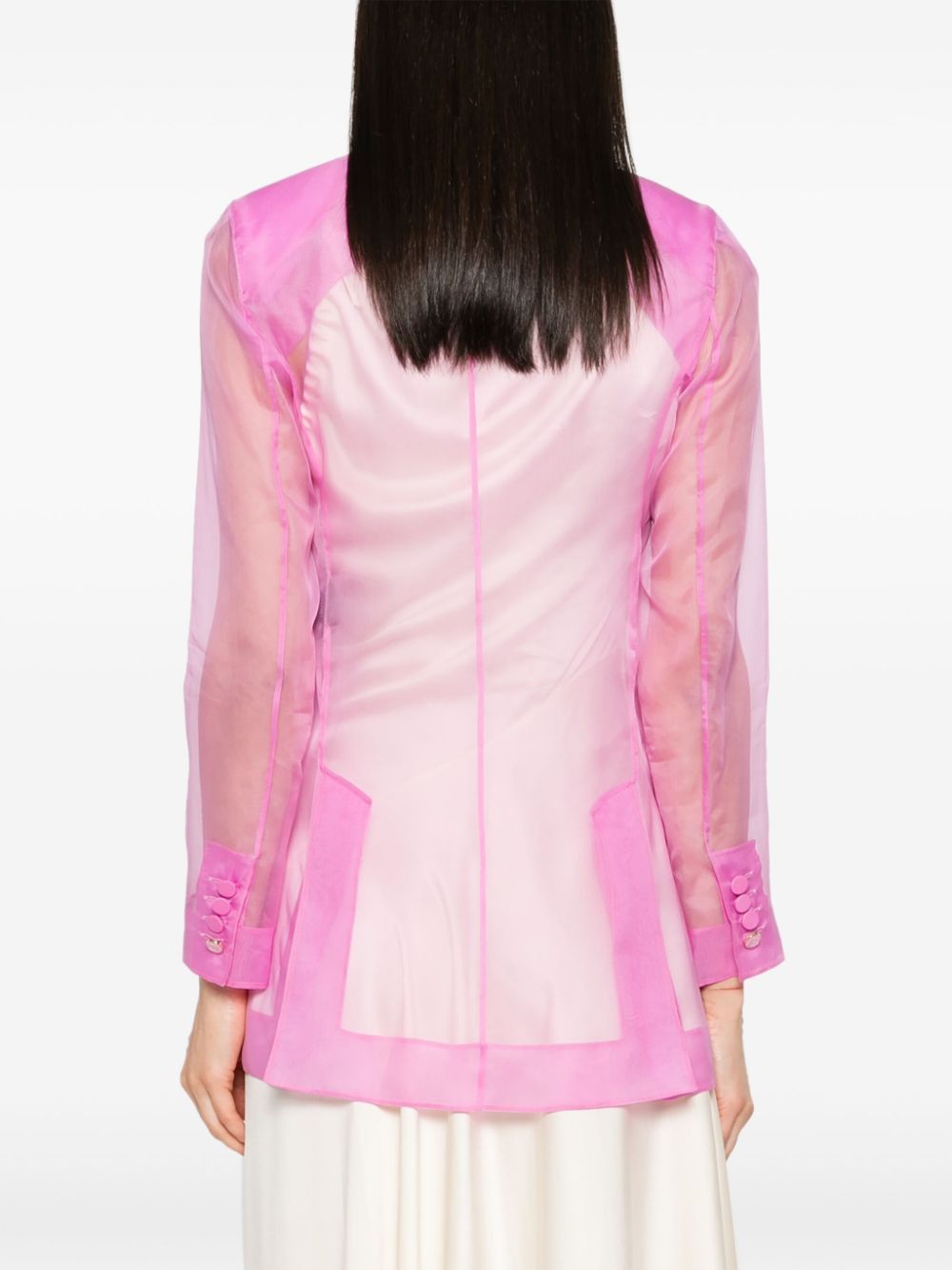 Max Mara SILK DOUBLE-BREASTED BLAZER JACKET Size S / US 4 / IT 40 - 5 Thumbnail