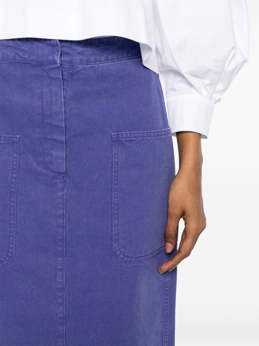 Max Mara COTTON MIDI SKIRT Size 27" / US 4 / IT 40 - 2 Thumbnail