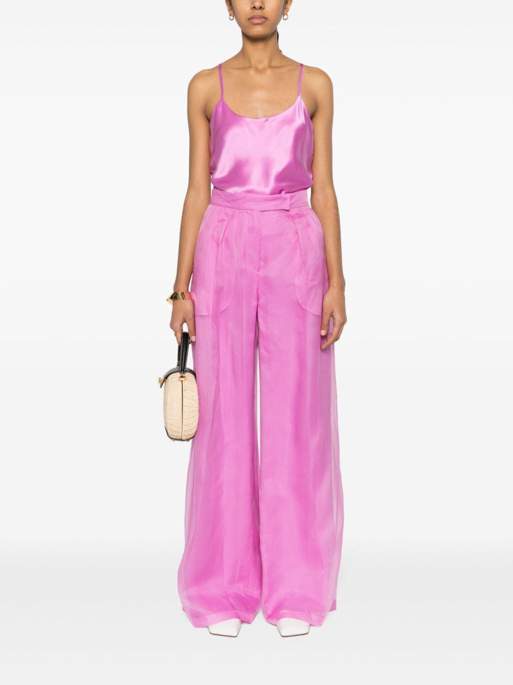 Max Mara WIDE-LEG SILK TROUSERS Size 27" / US 4 / IT 40 - 2 Thumbnail