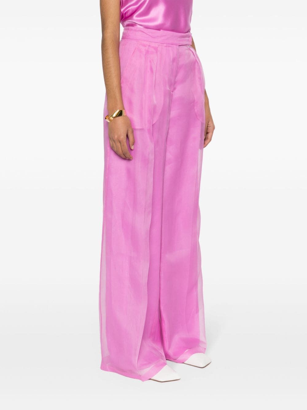 Max Mara WIDE-LEG SILK TROUSERS Size 27" / US 4 / IT 40 - 4 Thumbnail