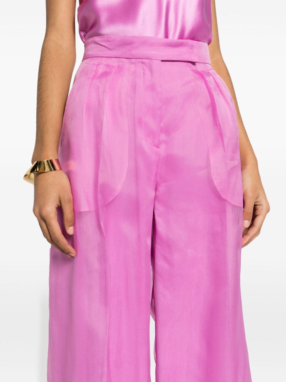 Max Mara WIDE-LEG SILK TROUSERS Size 27" / US 4 / IT 40 - 5 Thumbnail