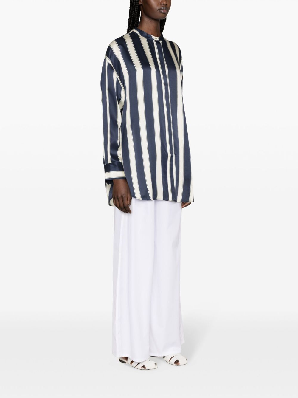 Max Mara WIDE-LEG COTTON TROUSERS Size 27" / US 4 / IT 40 - 4 Thumbnail