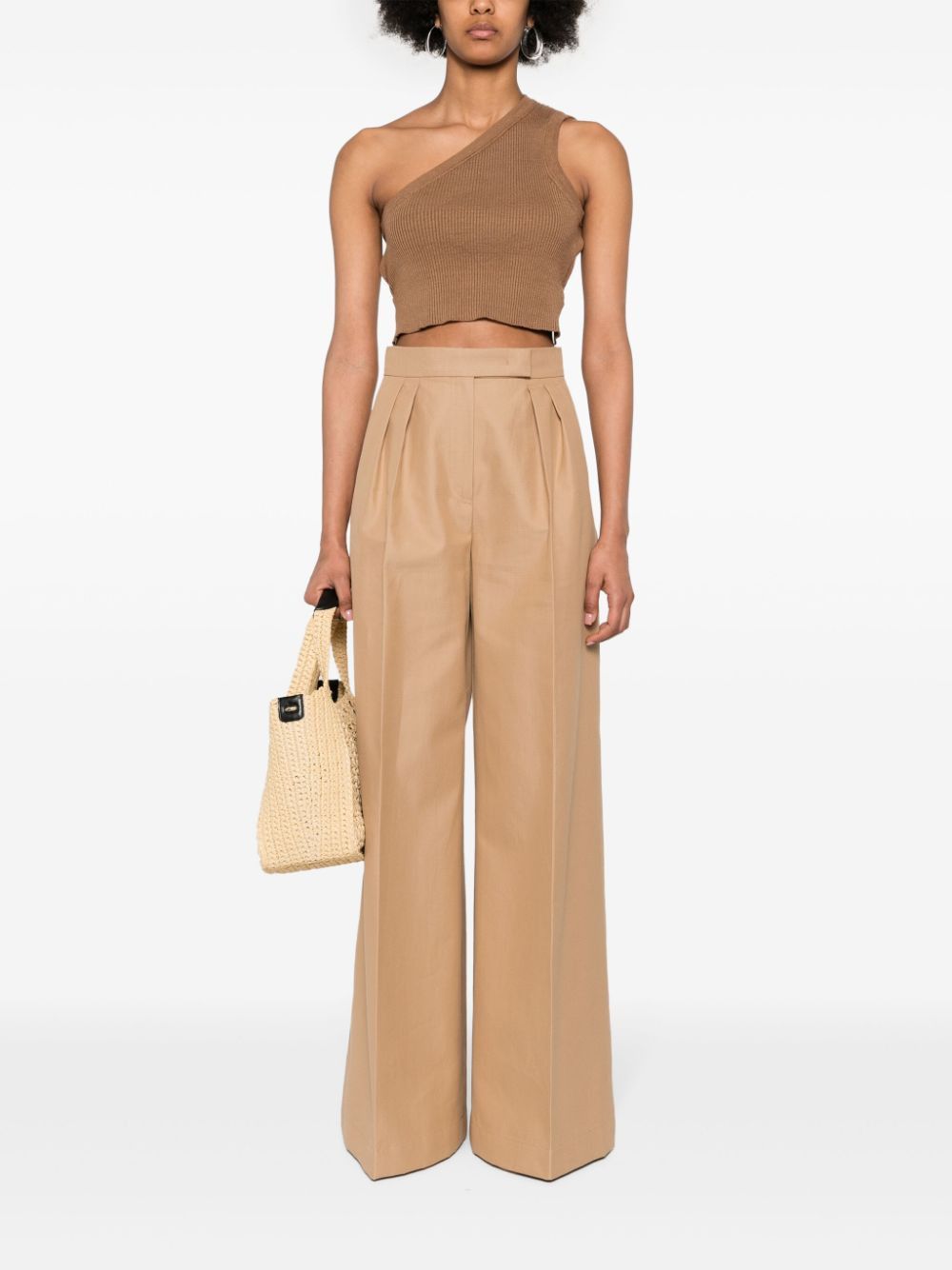 Max Mara WIDE-LEG COTTON TROUSERS Size 27" / US 4 / IT 40 - 4 Thumbnail