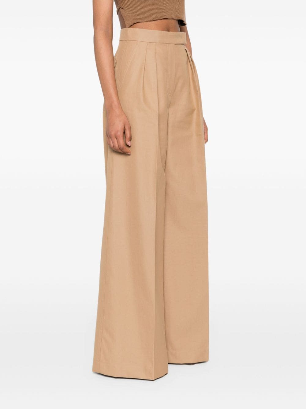 Max Mara WIDE-LEG COTTON TROUSERS Size 27" / US 4 / IT 40 - 3 Thumbnail