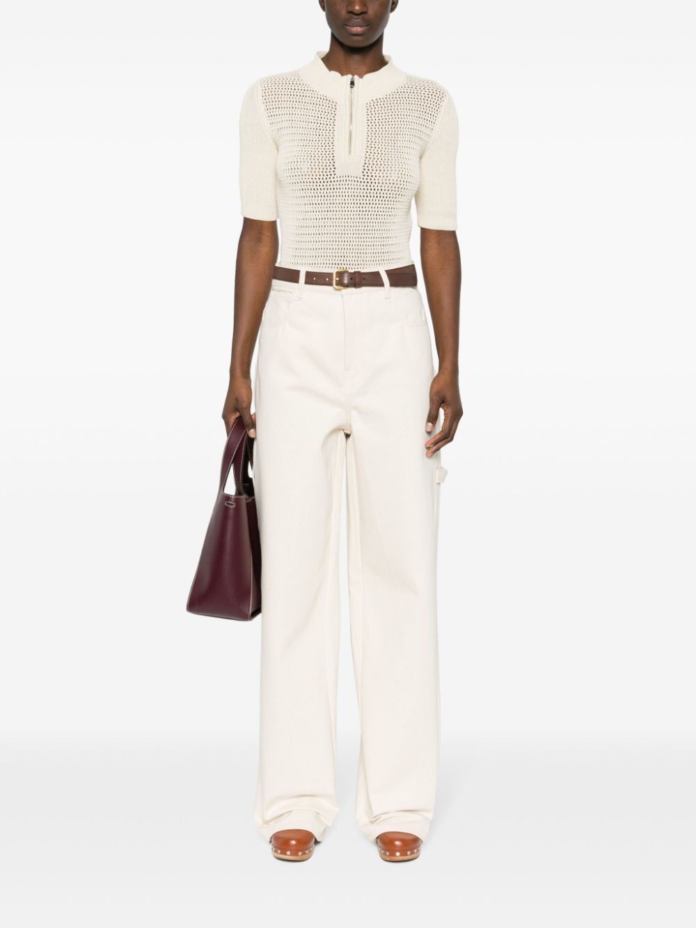 Max Mara WIDE-LEG COTTON TROUSERS Size 27" / US 4 / IT 40 - 2 Thumbnail