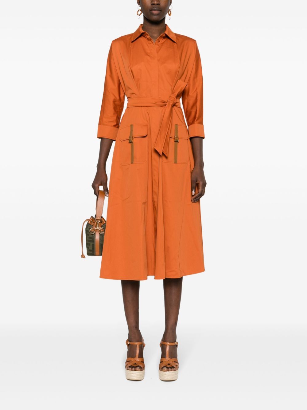 Max Mara COTTON MIDI SHIRTDRESS Size S / US 4 / IT 40 - 5 Thumbnail