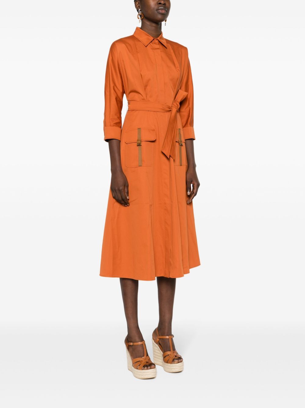 Max Mara COTTON MIDI SHIRTDRESS Size S / US 4 / IT 40 - 4 Thumbnail