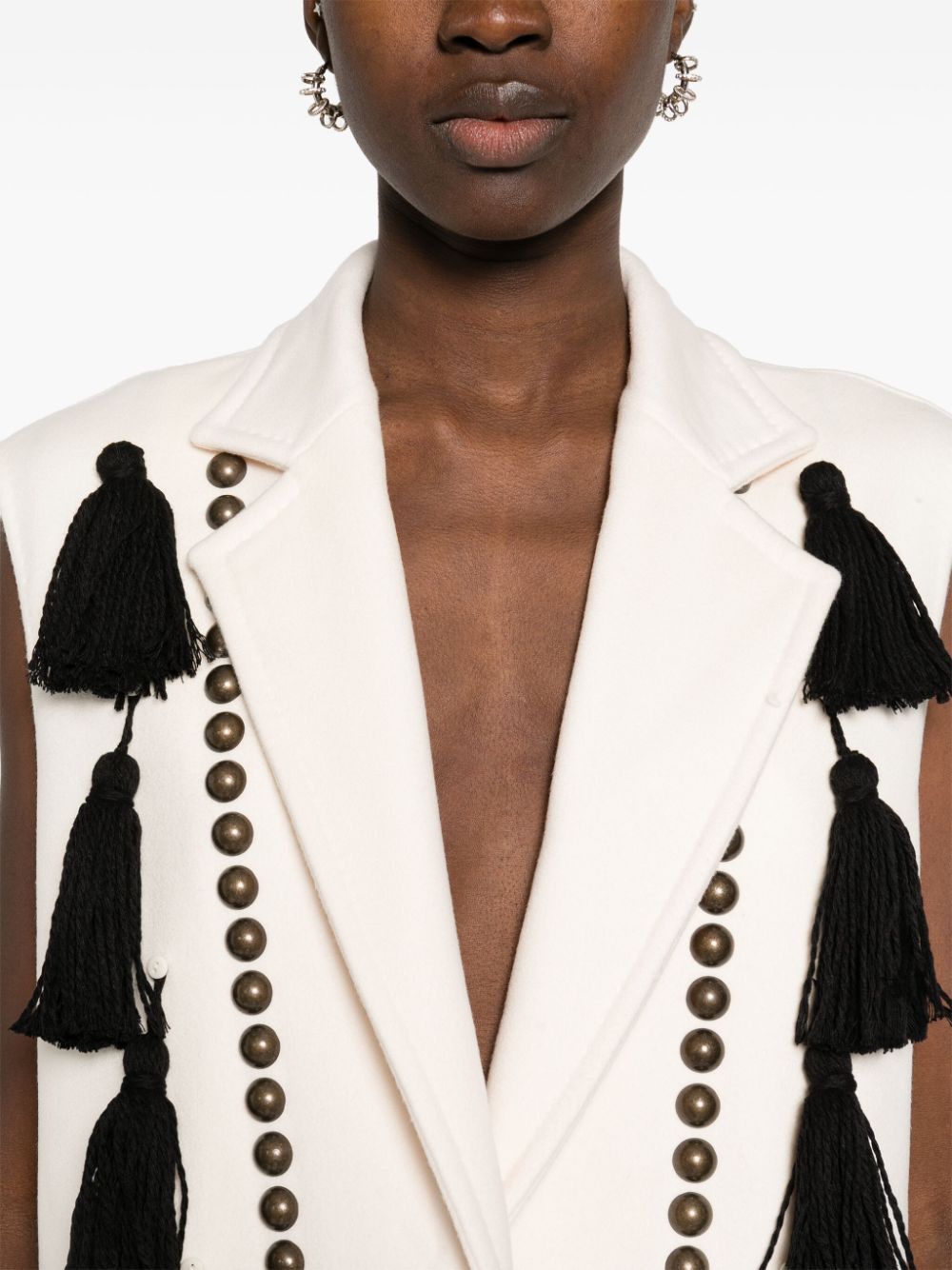 Max Mara STUDDED WOOL VEST Size S / US 4 / IT 40 - 4 Thumbnail