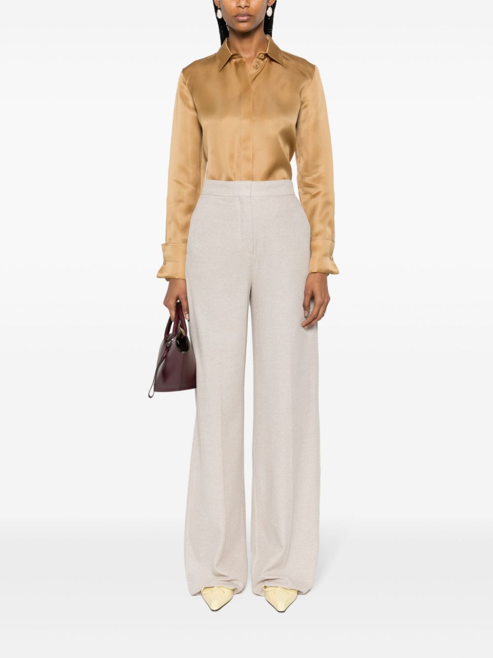 Max Mara COTTON WIDE-LEG TROUSERS Size 27" / US 4 / IT 40 - 5 Thumbnail