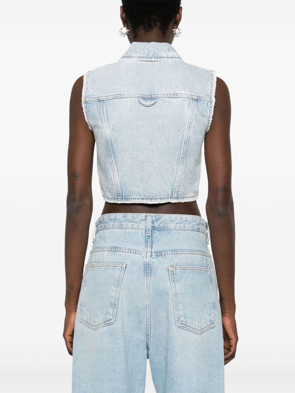 Sportmax DENIM COTTON CROPPED VEST Size S / US 4 / IT 40 - 2 Thumbnail