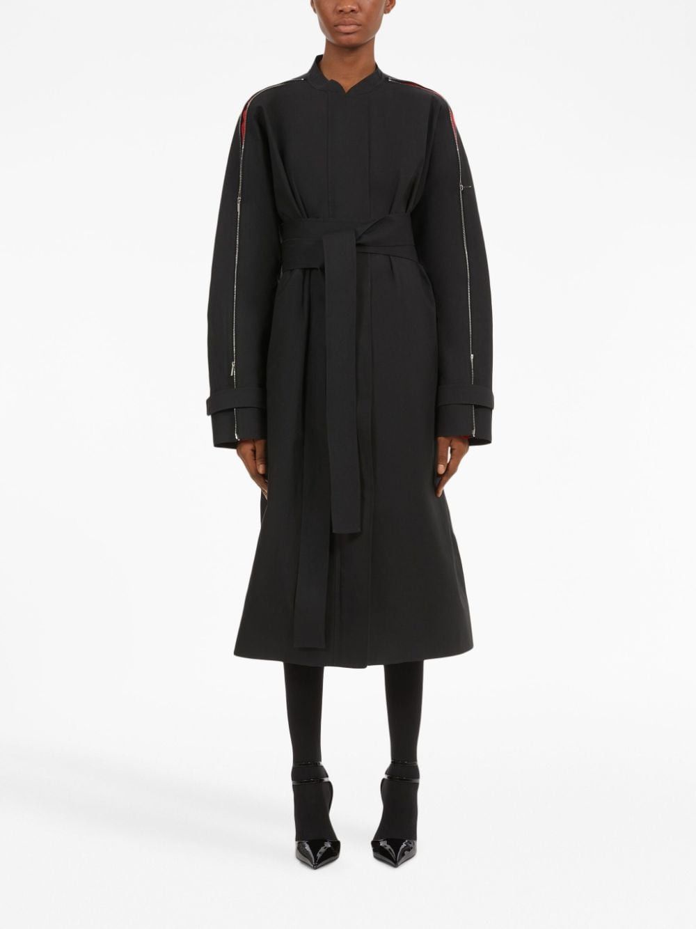 Salvatore Ferragamo ZIP-DETAIL COTTON BELTED TRENCH COAT Size S / US 4 / IT 40 - 3 Thumbnail