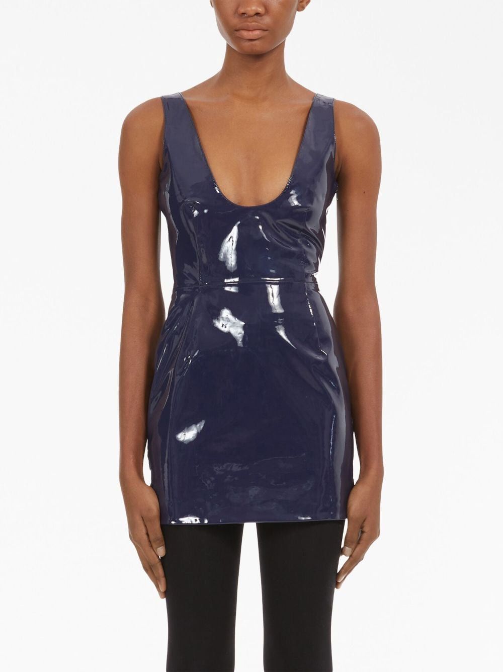 Salvatore Ferragamo PATENT LEATHER MINI DRESS Size S / US 4 / IT 40 - 3 Thumbnail