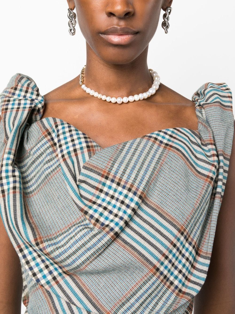 Vivienne Westwood SWEETHEART NECKLINE CHECKED CORSET TOP Size S / US 4 / IT 40 - 2 Thumbnail