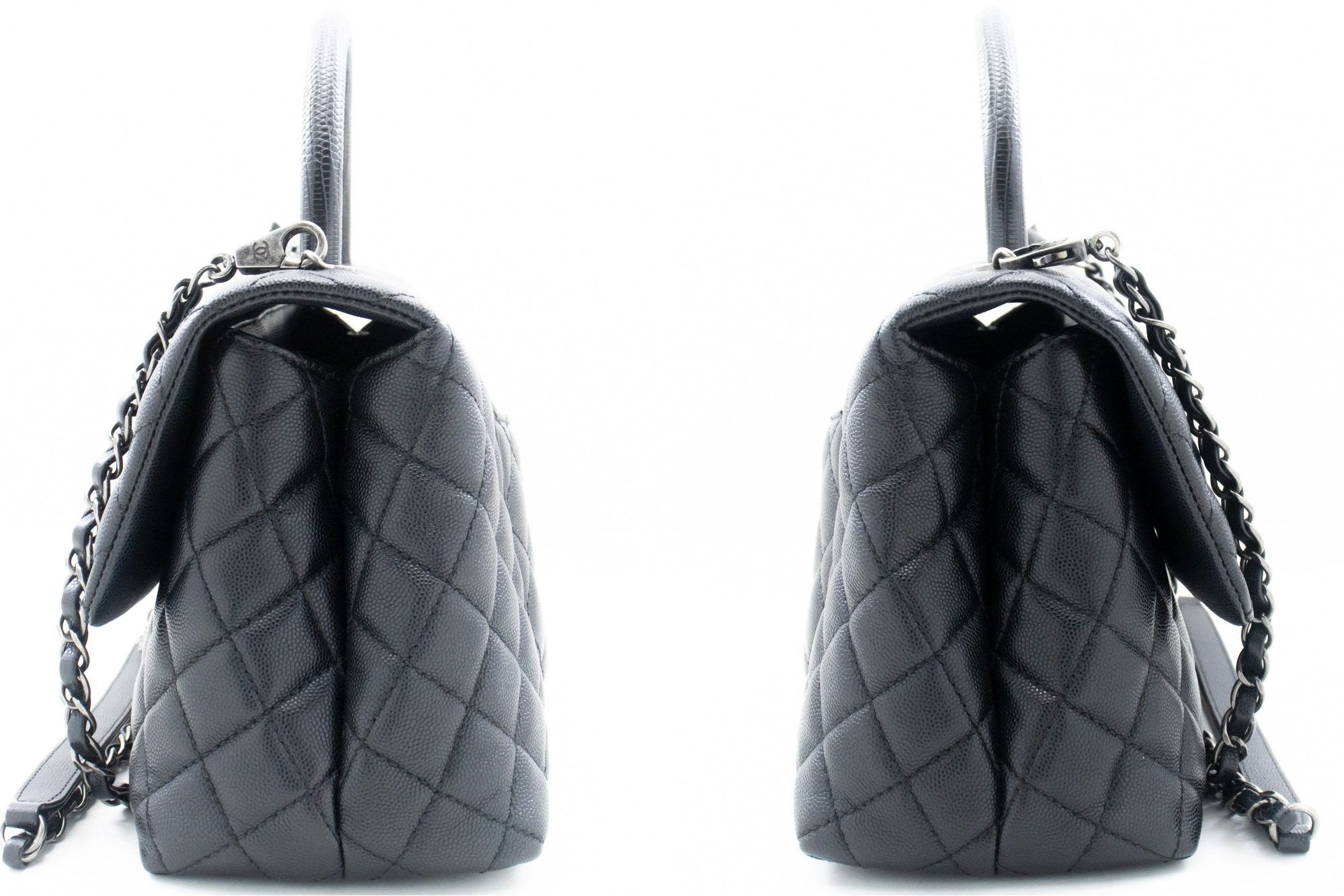 Chanel Coco Handle Black Leather Shoulder Bag (Pre-Owned) Size ONE SIZE - 3 Thumbnail