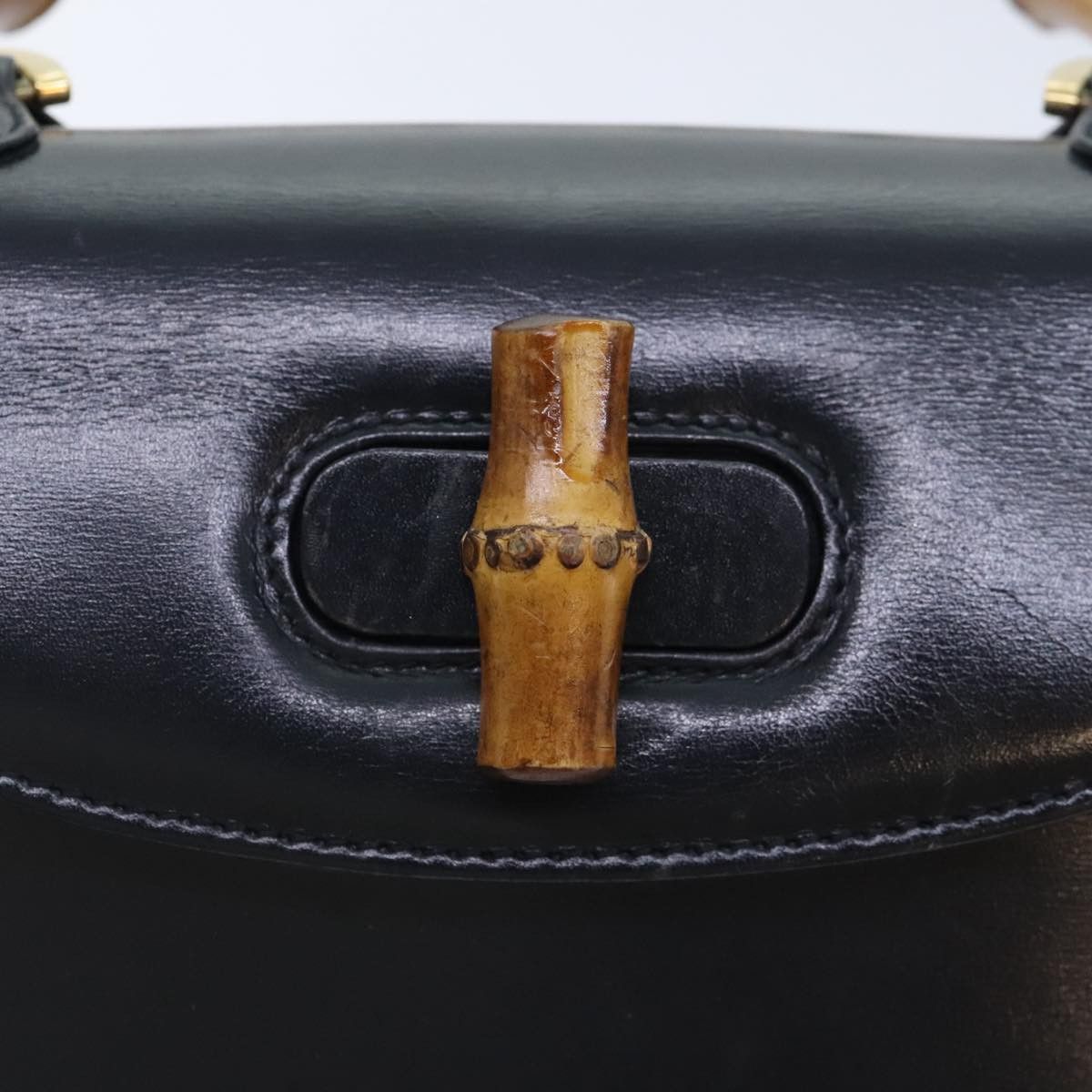 Gucci Bamboo Black Leather Handbag (Pre-Owned) Size ONE SIZE - 19 Thumbnail