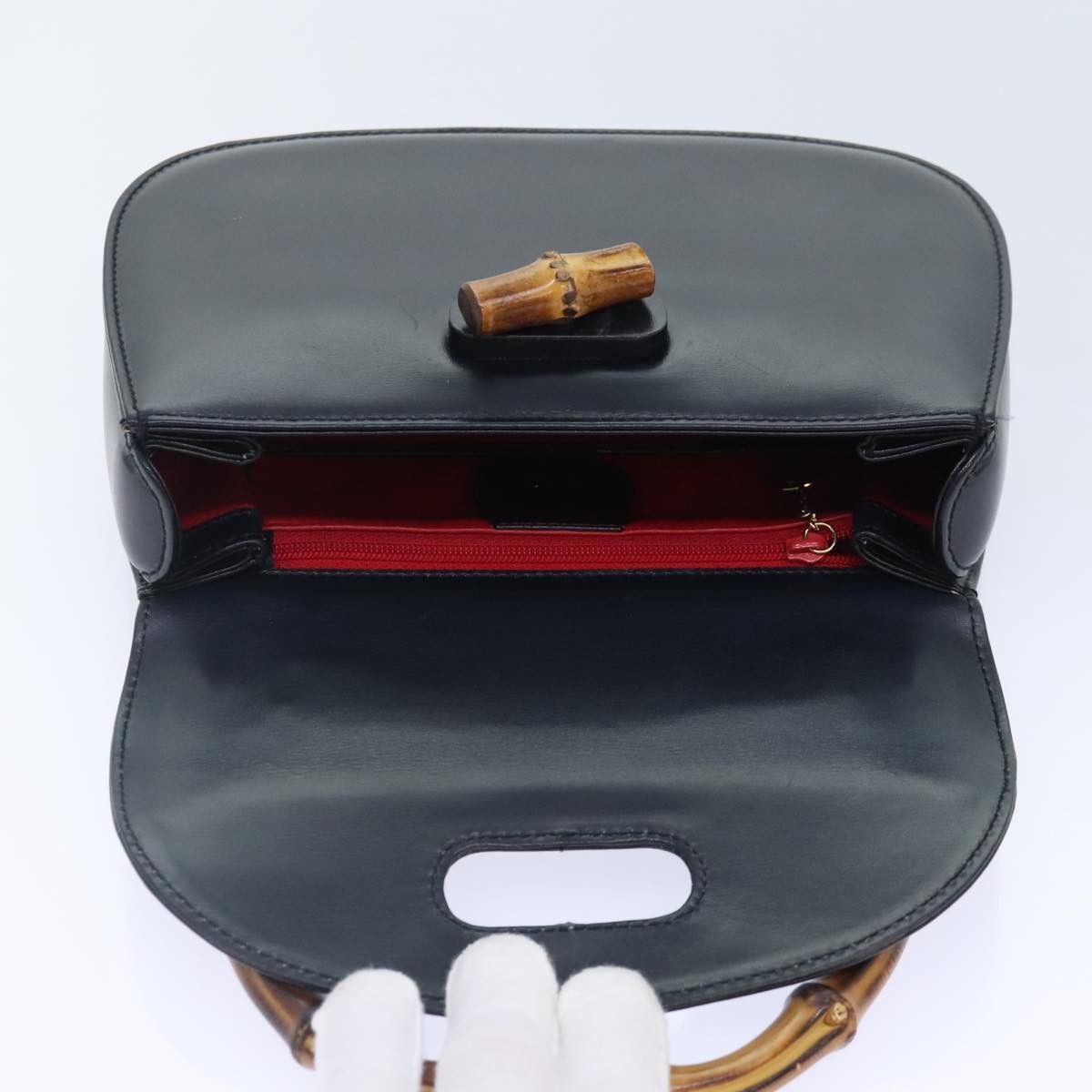 Gucci Bamboo Black Leather Handbag (Pre-Owned) Size ONE SIZE - 20 Thumbnail