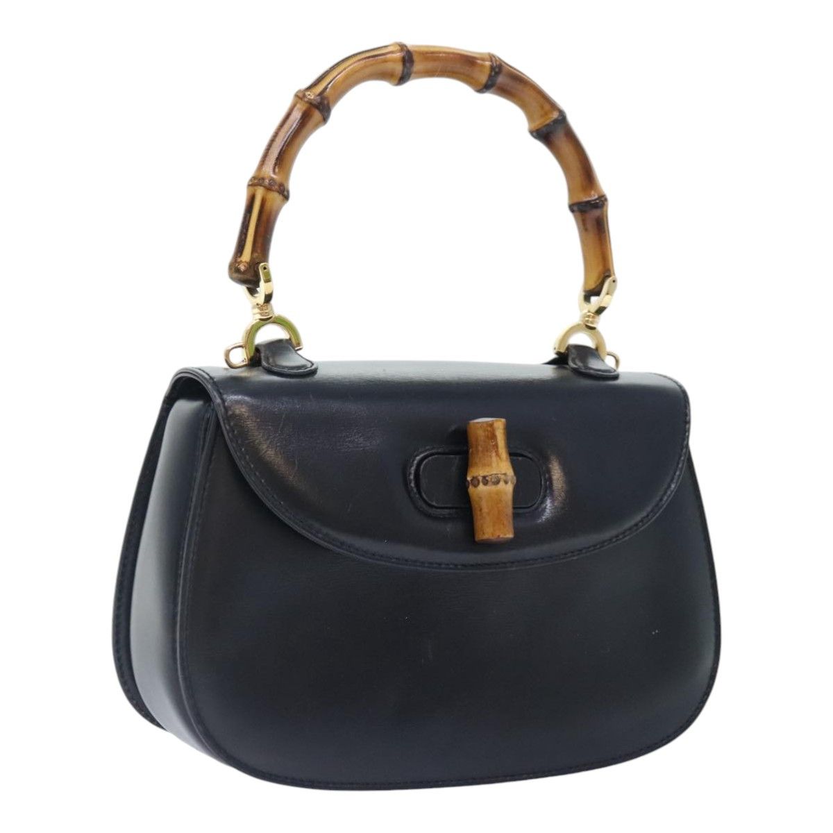 Gucci Bamboo Black Leather Handbag (Pre-Owned) Size ONE SIZE - 16 Thumbnail