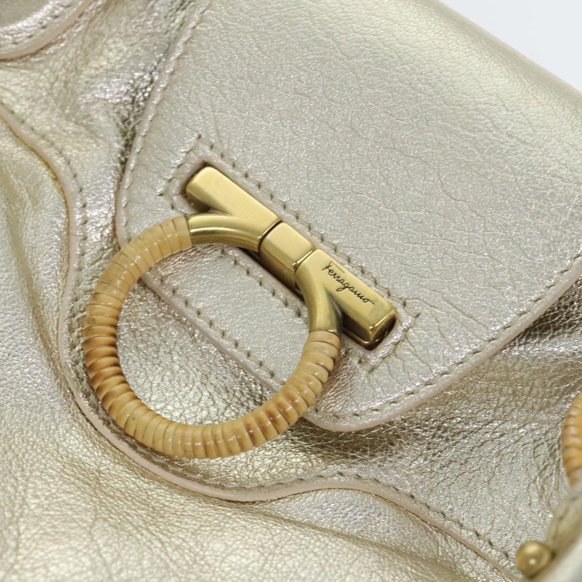 Salvatore Ferragamo Marisa Gold Leather Handbag (Pre-Owned) Size ONE SIZE - 12 Thumbnail