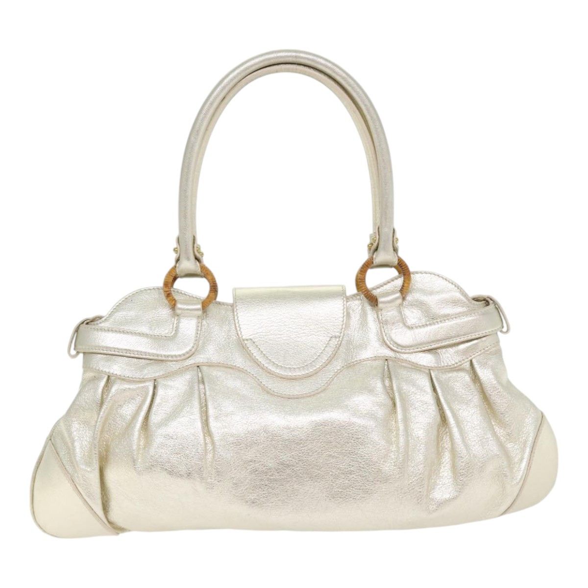 Salvatore Ferragamo Marisa Gold Leather Handbag (Pre-Owned) Size ONE SIZE - 2 Thumbnail