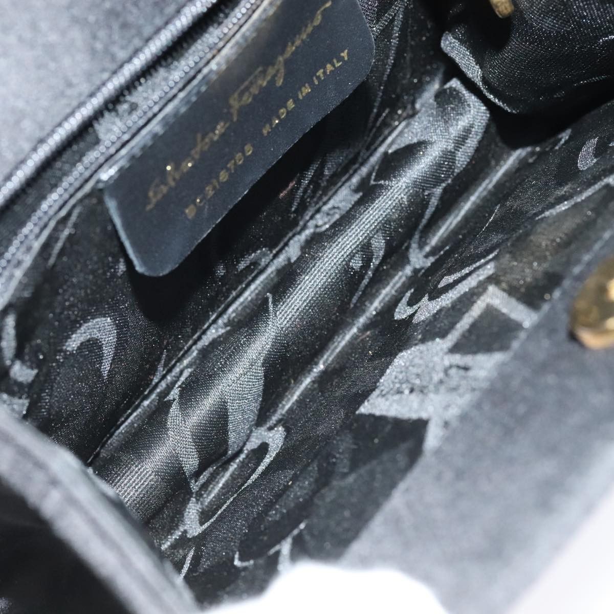 Salvatore Ferragamo Black Silk Handbag (Pre-Owned) Size ONE SIZE - 11 Thumbnail