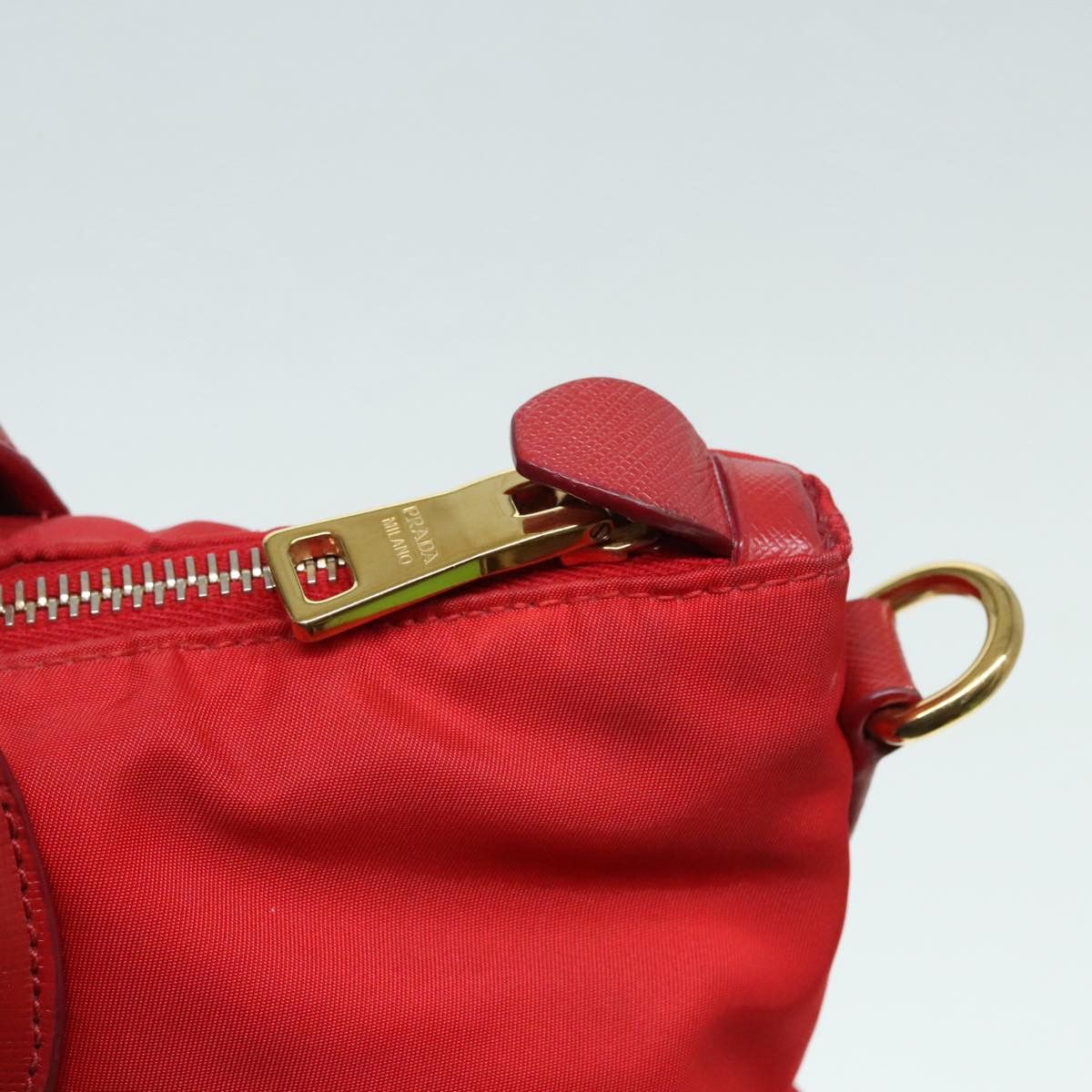 Prada Shopping Red Synthetic Tote Bag (Pre-Owned) Size ONE SIZE - 11 Thumbnail