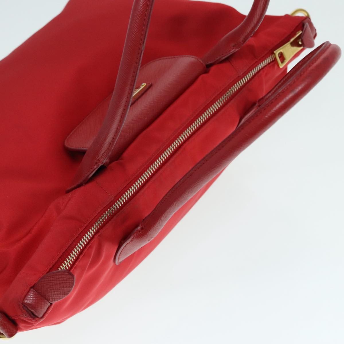 Prada Shopping Red Synthetic Tote Bag (Pre-Owned) Size ONE SIZE - 18 Thumbnail