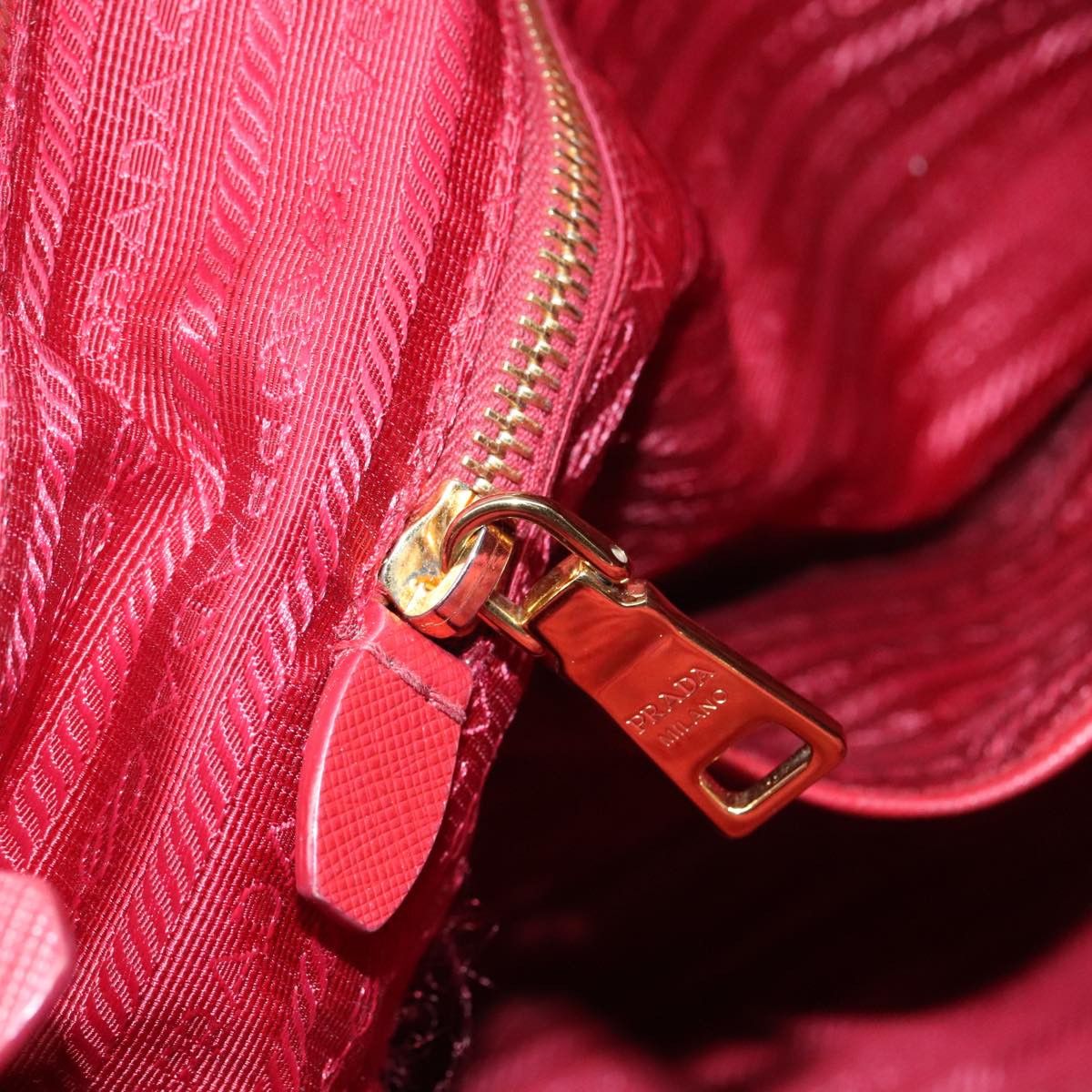 Prada Shopping Red Synthetic Tote Bag (Pre-Owned) Size ONE SIZE - 12 Thumbnail