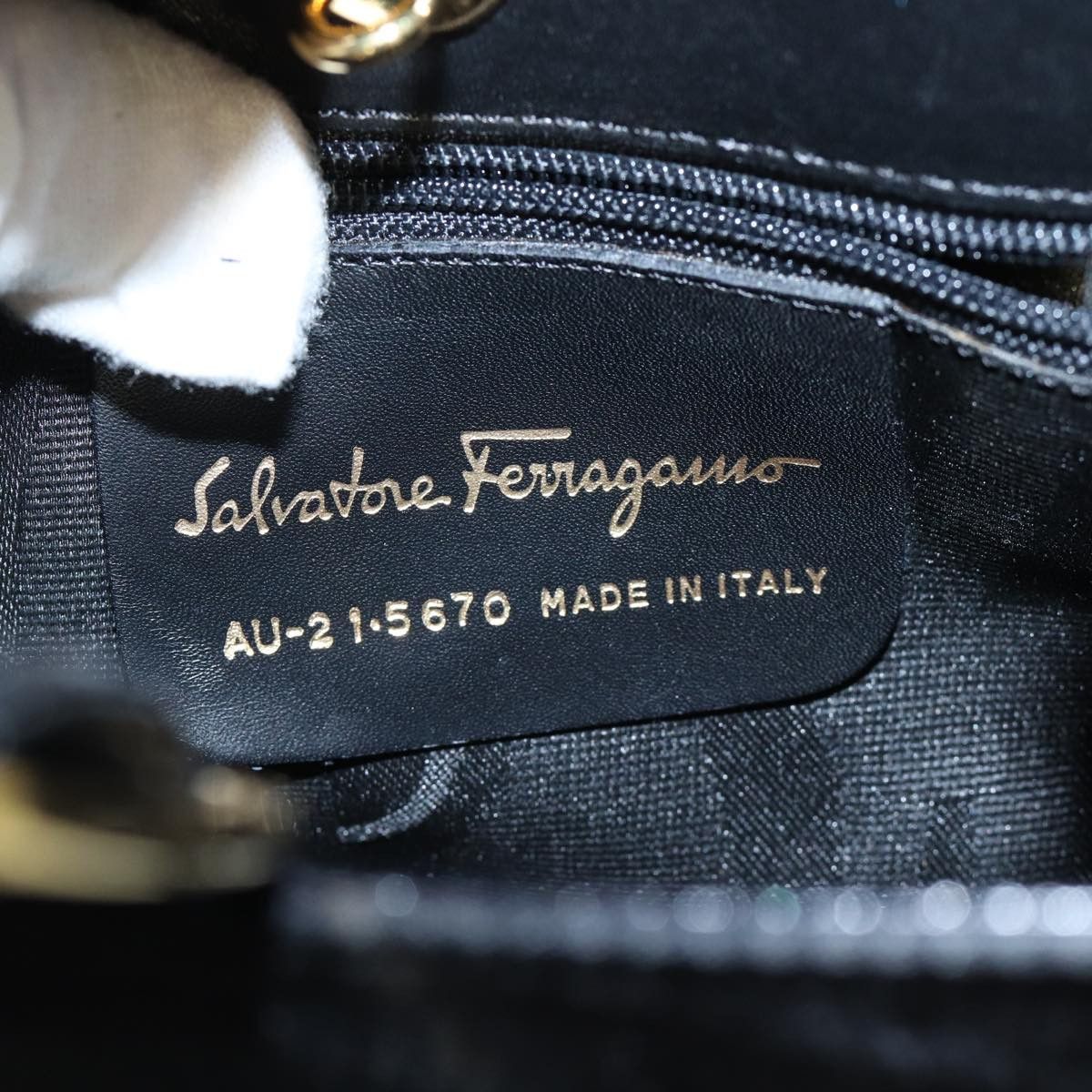 Salvatore Ferragamo Black Silk Handbag (Pre-Owned) Size ONE SIZE - 12 Thumbnail