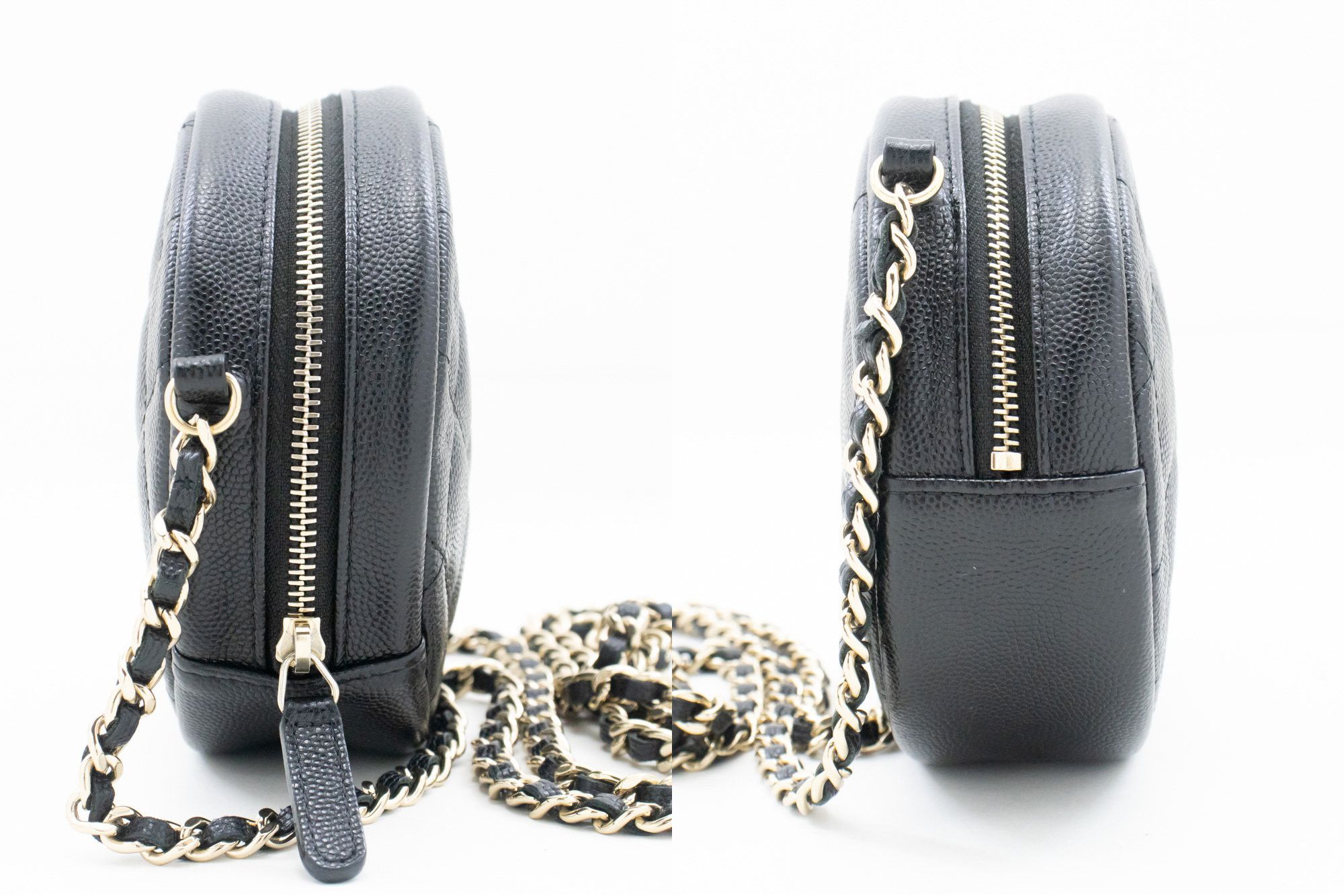Chanel Round Mini Black Leather Shoulder Bag (Pre-Owned) Size ONE SIZE - 3 Thumbnail