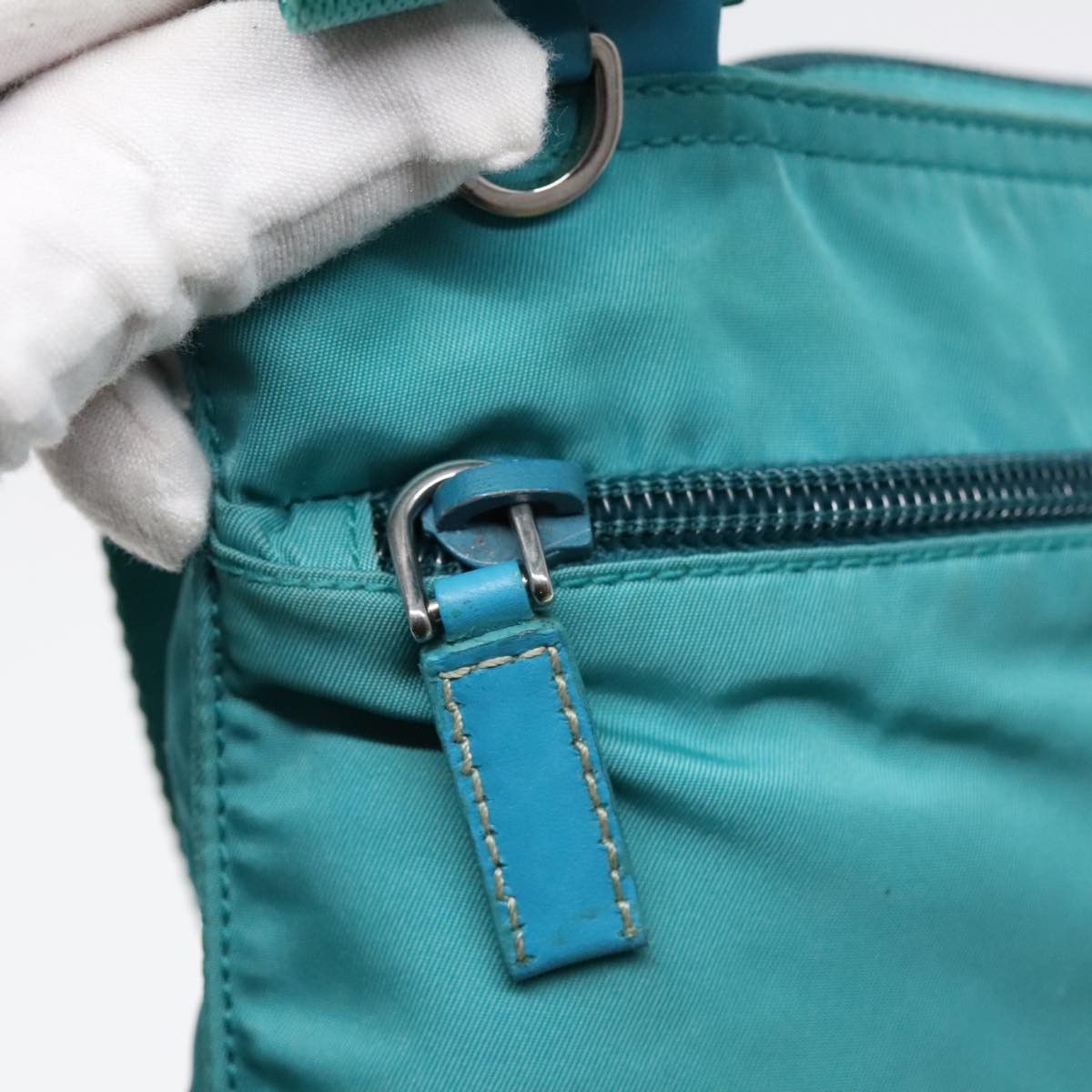 Prada Re-Nylon Turquoise Synthetic Shoulder Bag (Pre-Owned) Size ONE SIZE - 12 Thumbnail