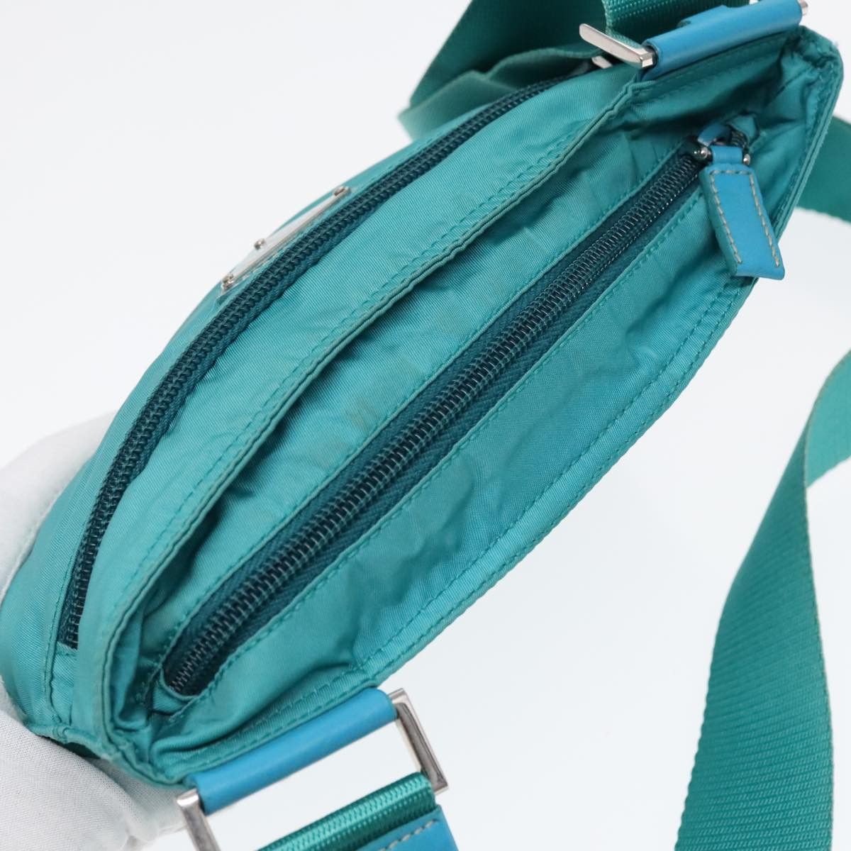 Prada Re-Nylon Turquoise Synthetic Shoulder Bag (Pre-Owned) Size ONE SIZE - 18 Thumbnail