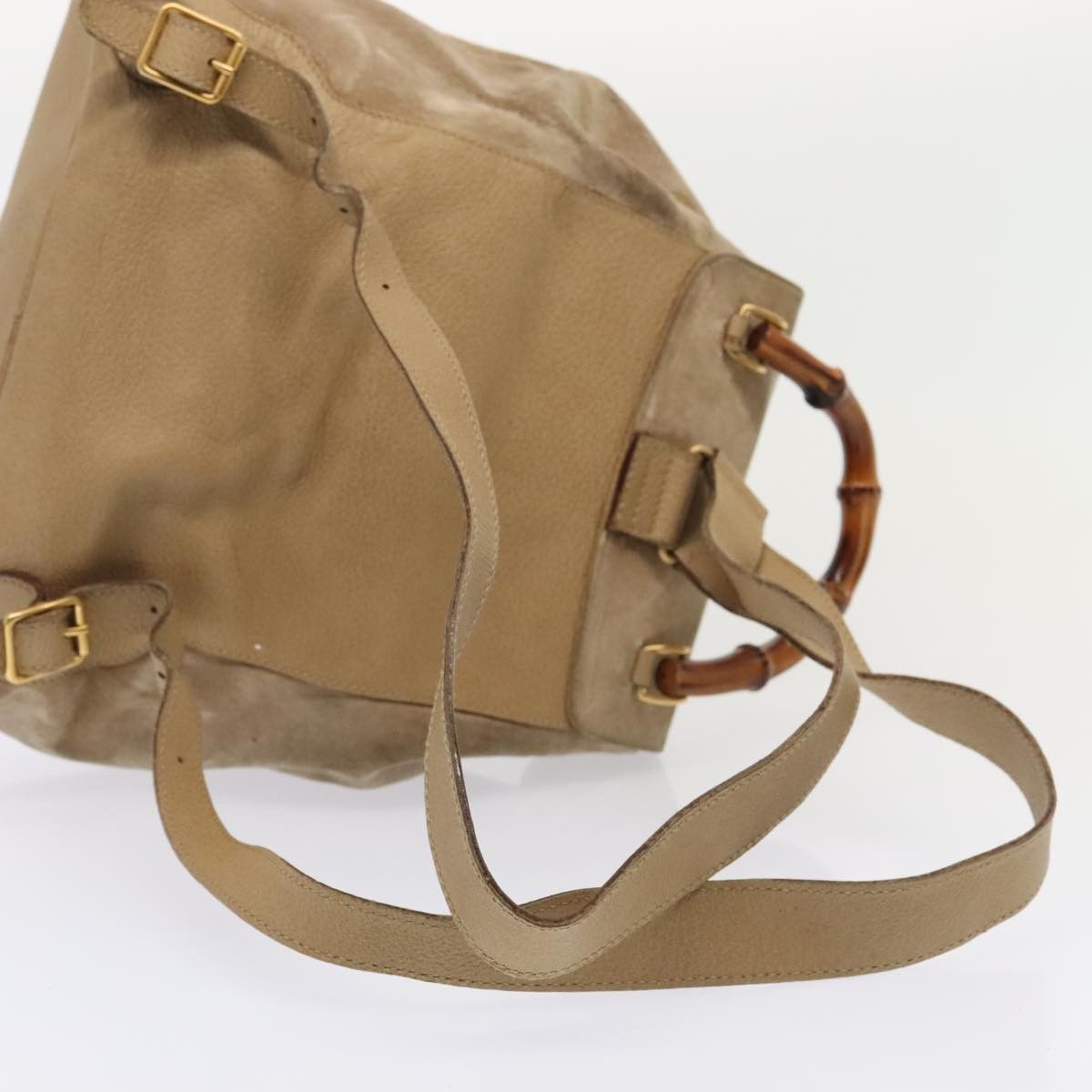 Gucci Bamboo Beige Suede Backpack Bag (Pre-Owned) Size ONE SIZE - 18 Thumbnail