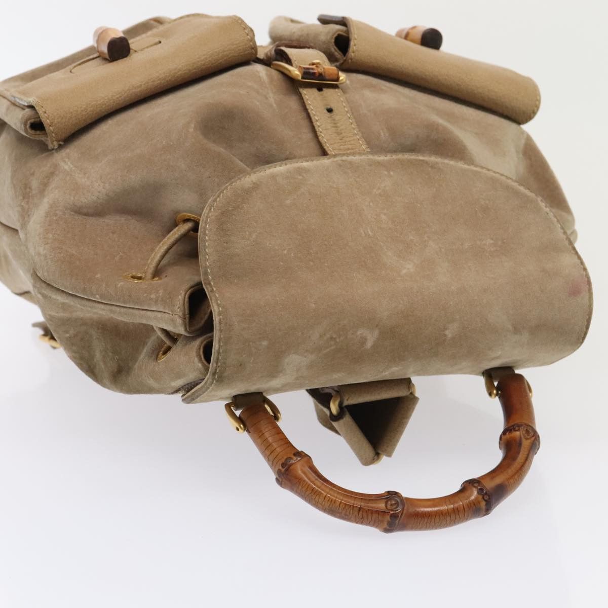 Gucci Bamboo Beige Suede Backpack Bag (Pre-Owned) Size ONE SIZE - 17 Thumbnail