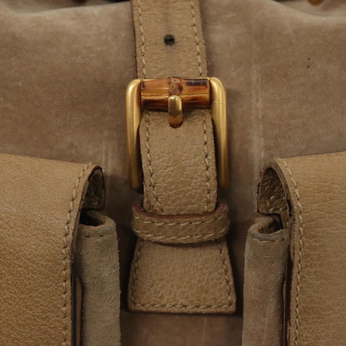 Gucci Bamboo Beige Suede Backpack Bag (Pre-Owned) Size ONE SIZE - 11 Thumbnail