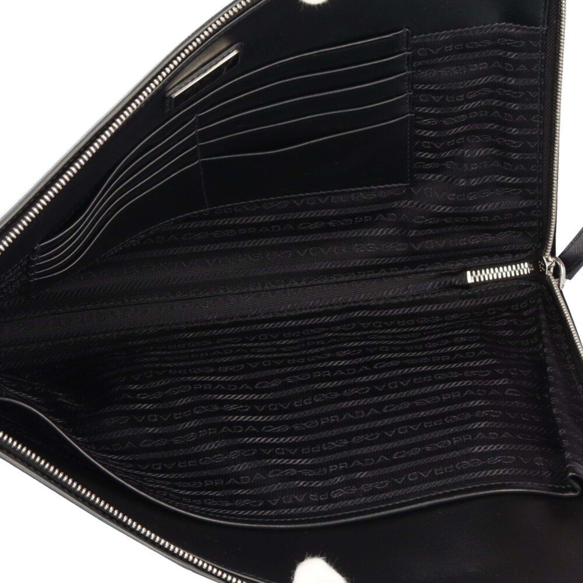 Prada Prada Saffiano Second Bag Leather 2VN003 Black Men's PRADA Size ONE SIZE - 6 Thumbnail