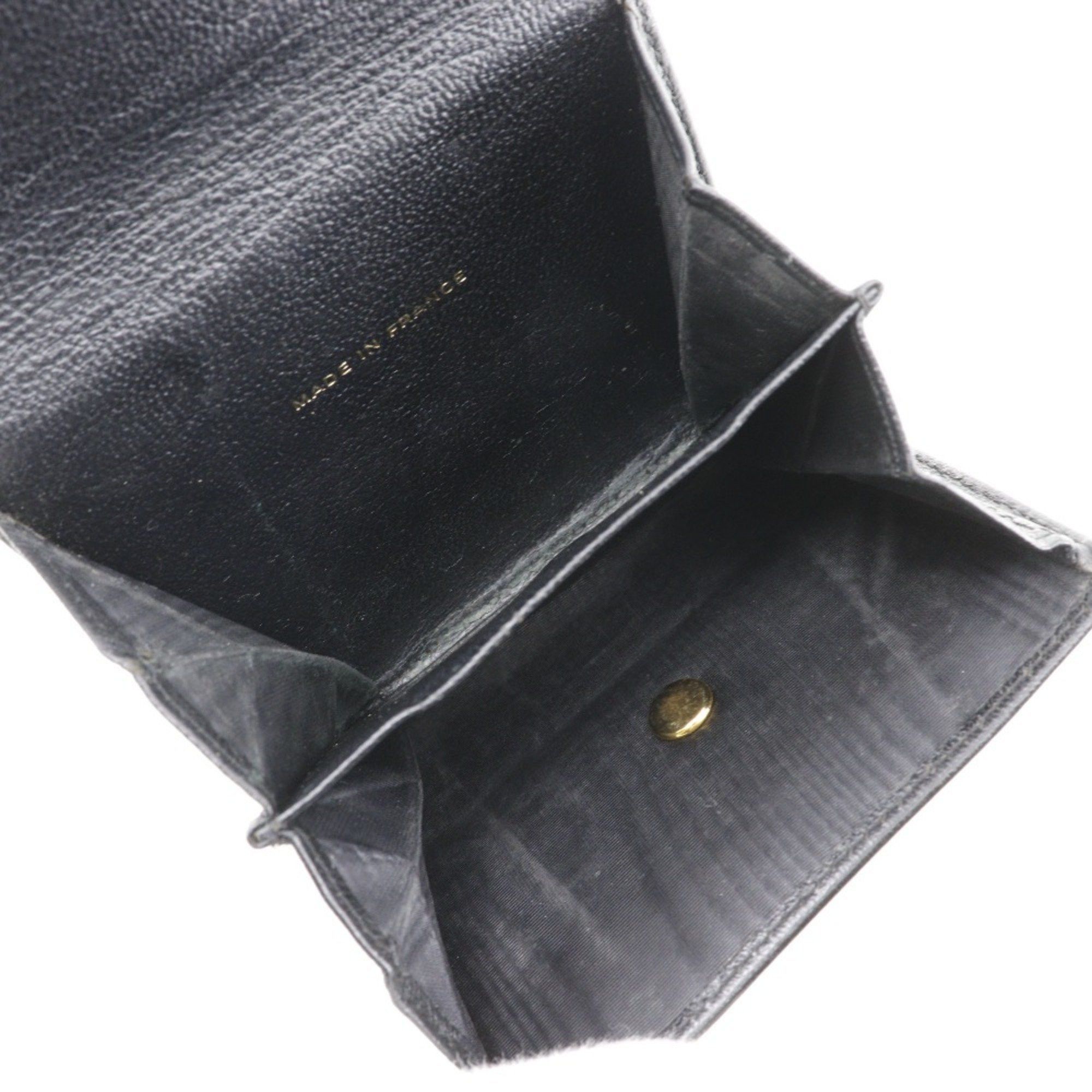 Chanel CHANEL COCO Mark Bi-fold Wallet W A13456 Calfskin Black Snap Button Women's Size ONE SIZE - 7 Thumbnail
