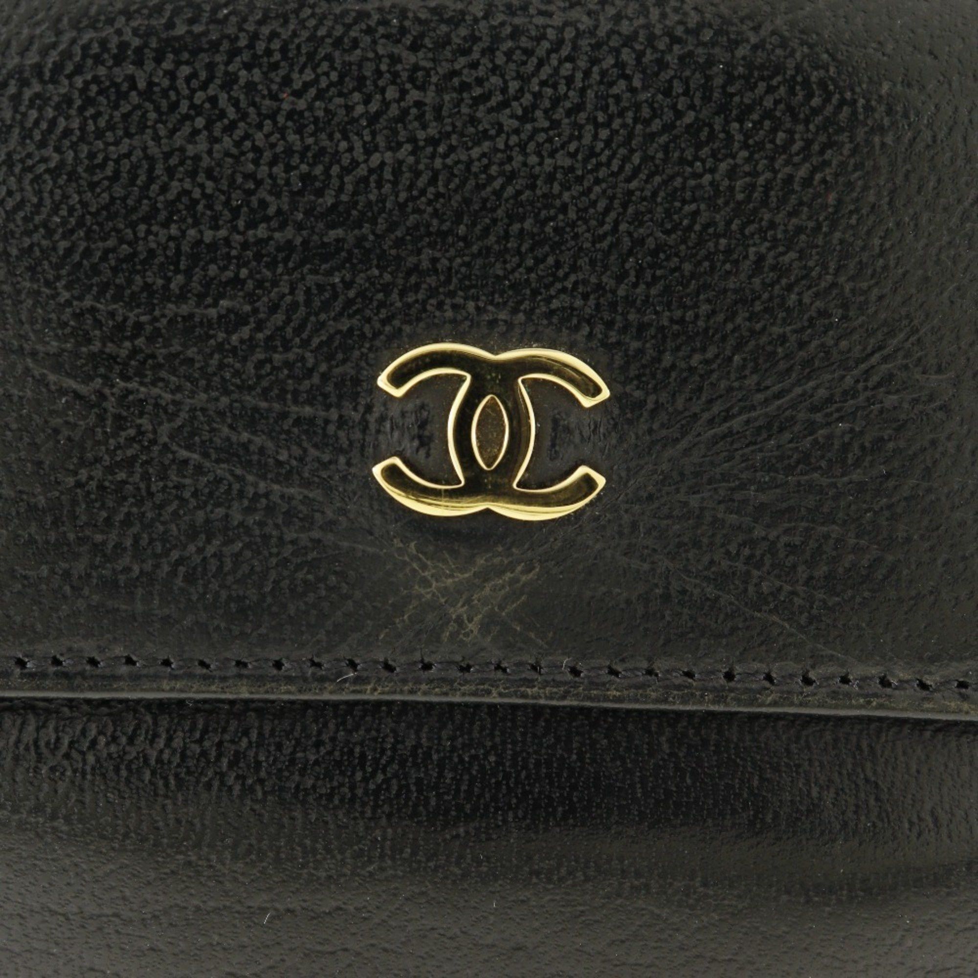 Chanel CHANEL COCO Mark Bi-fold Wallet W A13456 Calfskin Black Snap Button Women's Size ONE SIZE - 11 Thumbnail