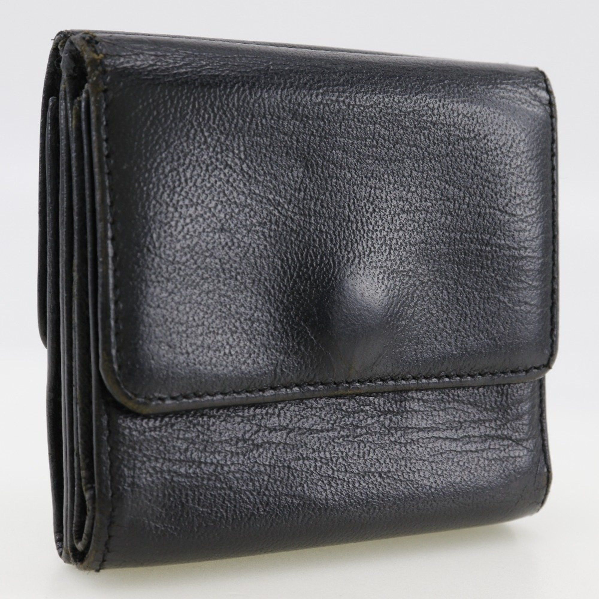Chanel CHANEL COCO Mark Bi-fold Wallet W A13456 Calfskin Black Snap Button Women's Size ONE SIZE - 3 Thumbnail