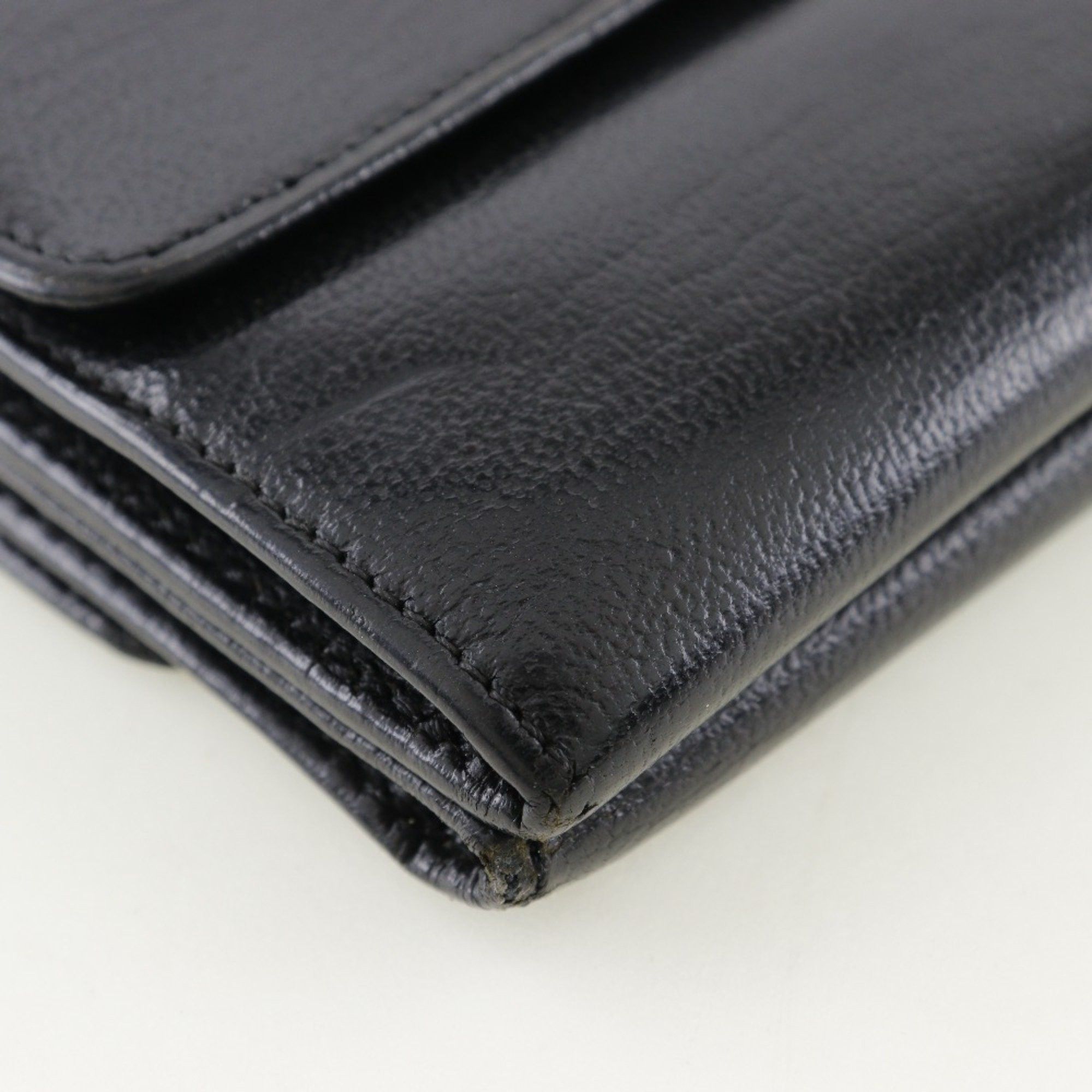 Chanel CHANEL COCO Mark Bi-fold Wallet W A13456 Calfskin Black Snap Button Women's Size ONE SIZE - 4 Thumbnail