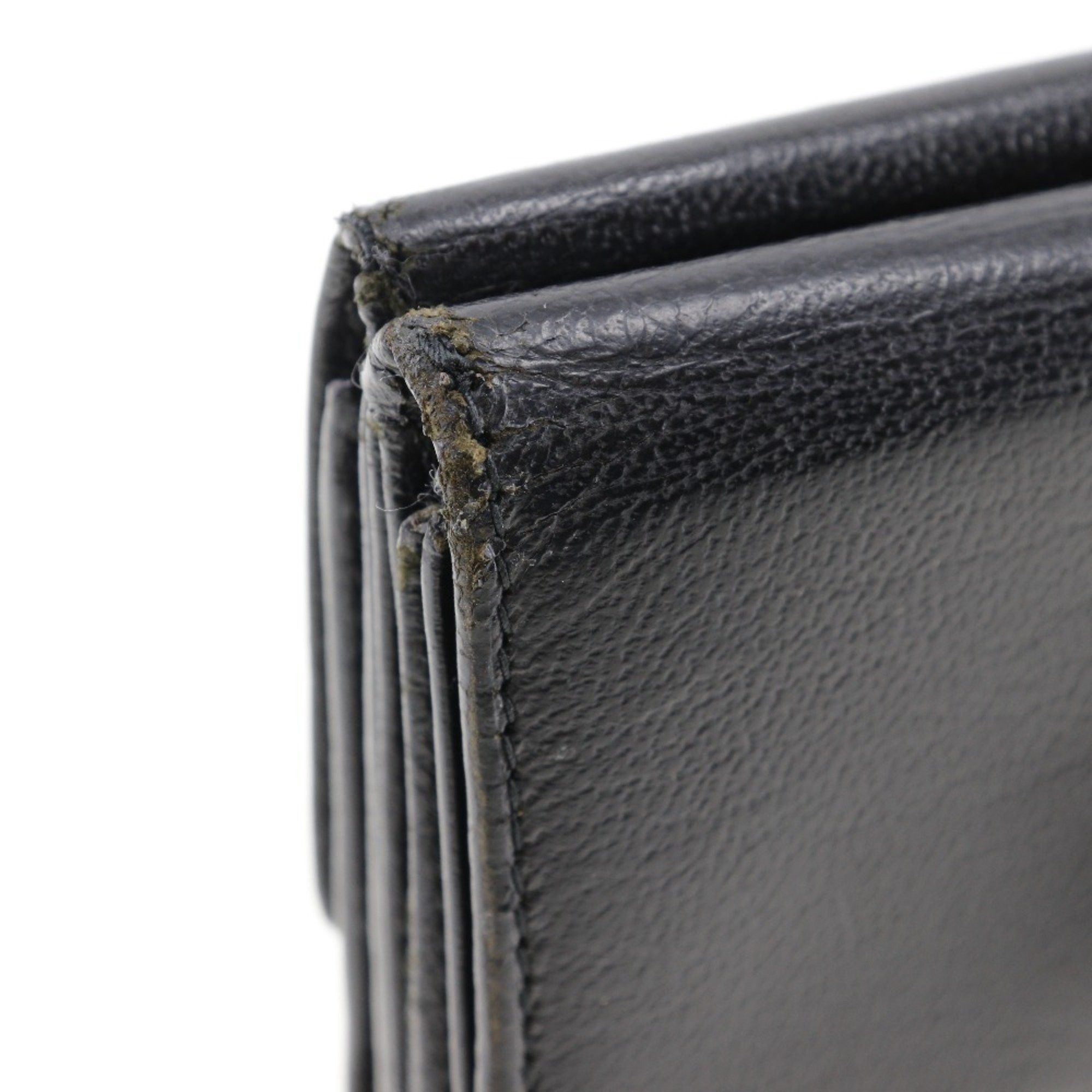 Chanel CHANEL COCO Mark Bi-fold Wallet W A13456 Calfskin Black Snap Button Women's Size ONE SIZE - 9 Thumbnail