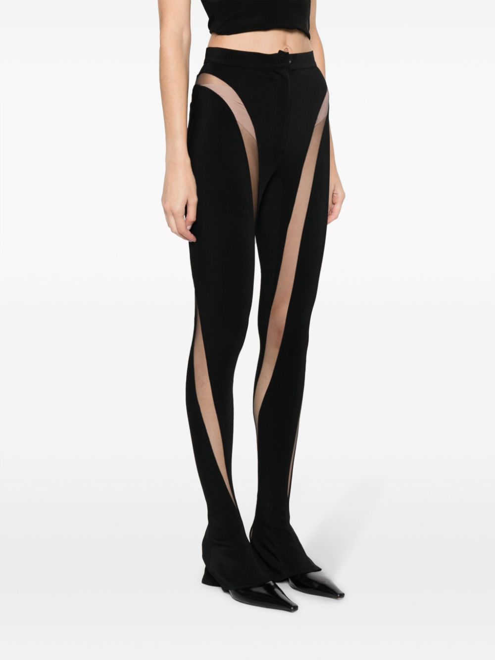 Mugler SHEER PANELS LEGGINGS Size 27" / US 4 / IT 40 - 2 Thumbnail