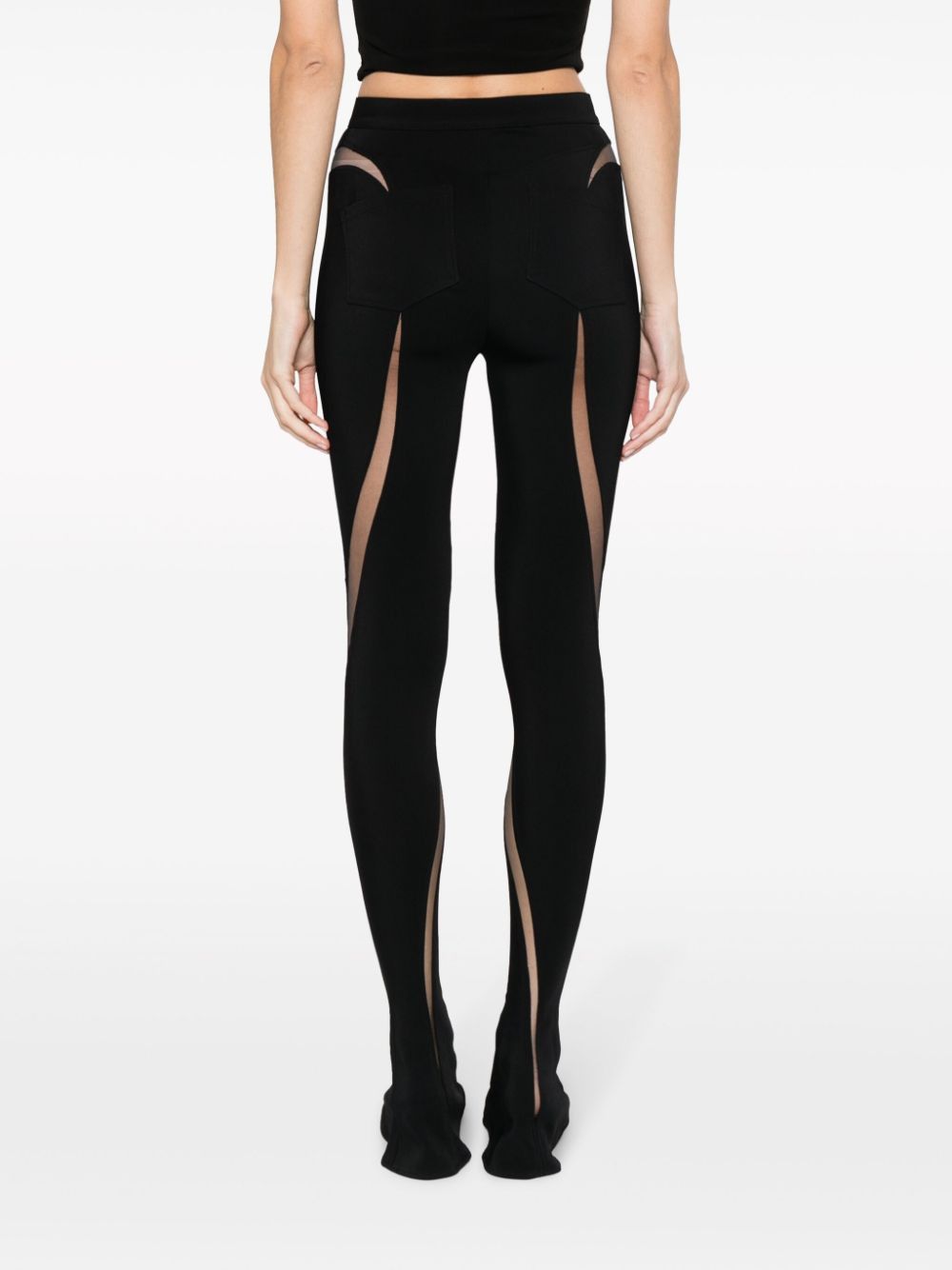 Mugler SHEER PANELS LEGGINGS Size 27" / US 4 / IT 40 - 3 Thumbnail