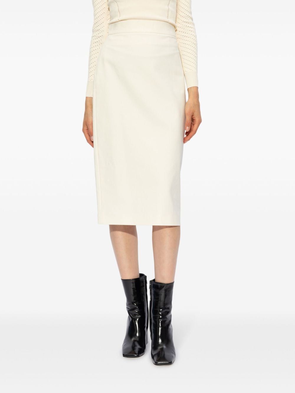 Max Mara COTTON MIDI SKIRT Size 27" / US 4 / IT 40 - 2 Thumbnail