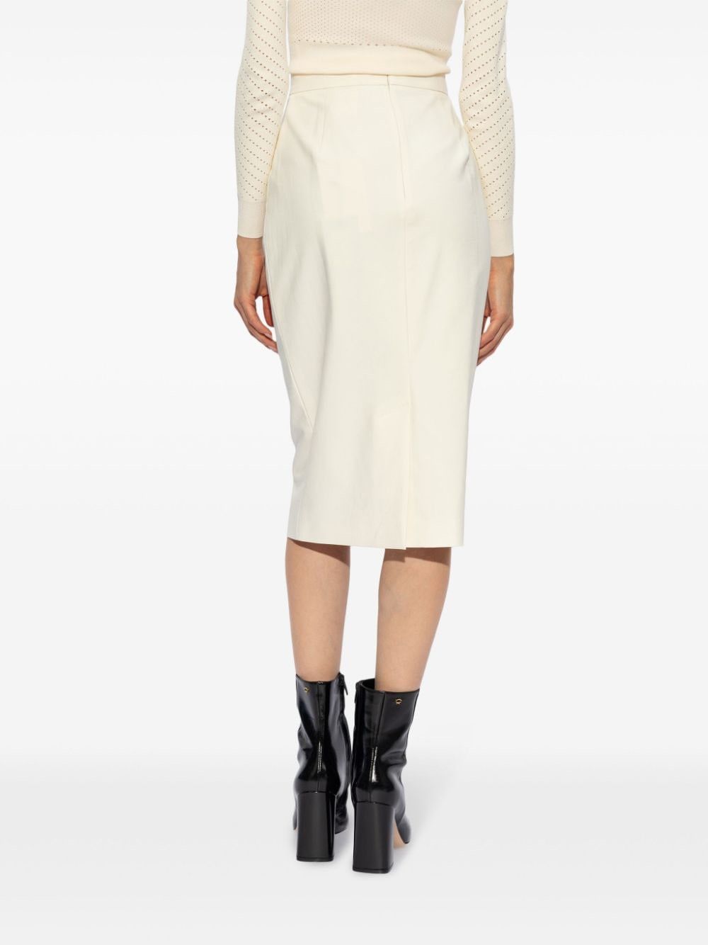 Max Mara COTTON MIDI SKIRT Size 27" / US 4 / IT 40 - 4 Thumbnail